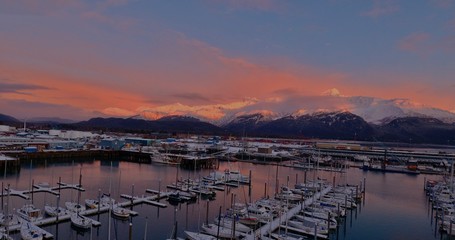 Winter harbor views from Seward, Alaska 