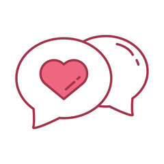 happy valentines day speech bubble with heart icon