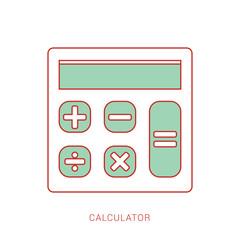 Calculator, vector icon illustration , flat design