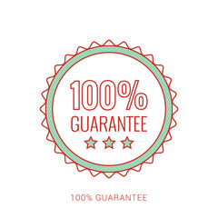 100% Guarantee shield label