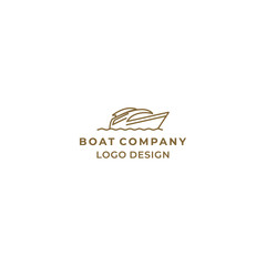 simple and modern line art boat logo design inspiration