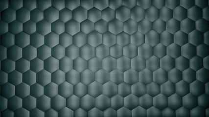 Abstract grey hexagon background with metal texture. Polygonal surface.