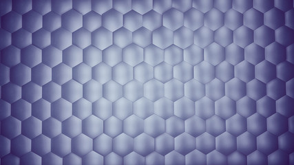 Abstract blue hexagon background with metal texture. Polygonal surface.