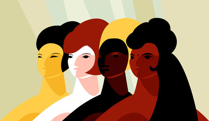 people of different races. international day of friendship of peoples. vector image of women