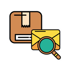 cart with box carton postal service