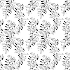 Obraz premium black twigs, white background, graphic pattern