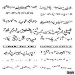 Obraz premium Set of vintage ornaments. Floral decorative elements for design.