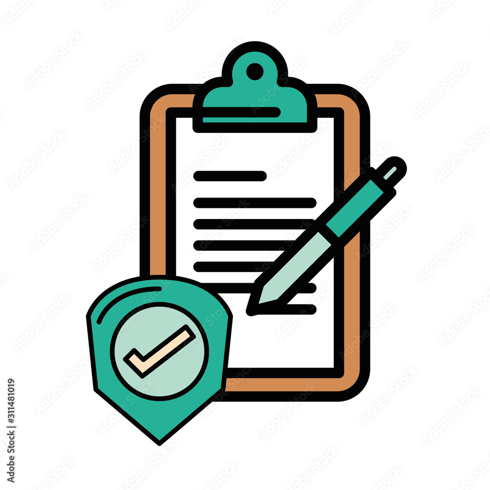 Poster checklist clipboard document with check symbol