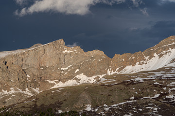 Fototapeta na wymiar Storm Clouds roll over Mount Bierstadt at Guanella Pass