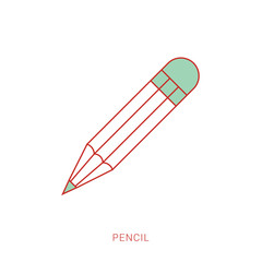Pencil icon flat design vector isolated