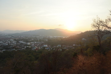 sunset in the mountains