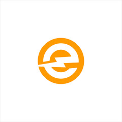 electric letter e logo design