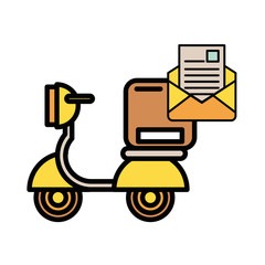 motorcycle vehicle with box packing postal service