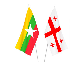 Georgia and Myanmar flags