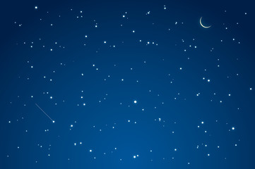 星空と三日月01