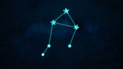 Obraz na płótnie Canvas Libra zodiac constellation stars with galaxy stars background