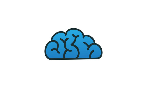 Brain and cloud logo vector stock image