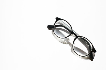 Glasses on a white background