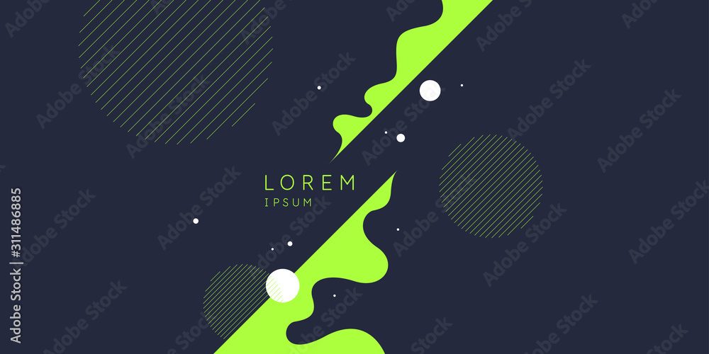 Poster poster with dynamic waves. vector illustration in minimal style. abstract background.