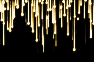 High speed gold star movement on black background