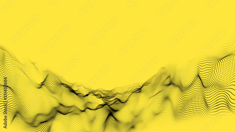 Poster 3d rendering abstract yellow background