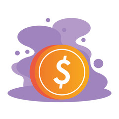 coin money dollar isolated icon