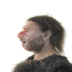 3d render of an interpretation of neanderthal man