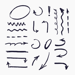 Set of vector elements for marker presentations.