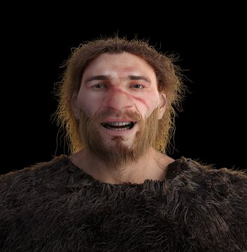 portrait of a man neanderthal 