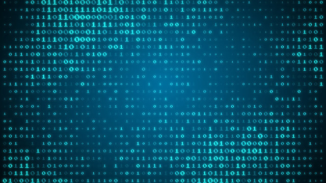 Twinkle technology Binary code on blue background and Secure Data Concept