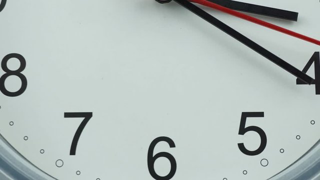 Closeup White watch time 03.21 am or pm, the second hand moves slowly, Time concept.