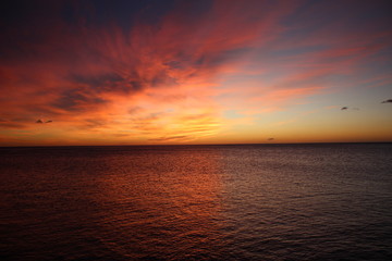 Sunrise sea water clouds