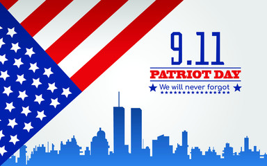 Patriot Day. September 11. We will never forget – Vector