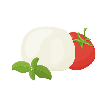 mozzarella tomato basil food still life clip art preview