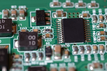 Computer board hardware motherboard microelectronics Server CPU chip semiconductor circuit core red...