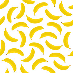Fototapeta na wymiar Banana Seamless Pattern Background Vector Design Isolated on White Background