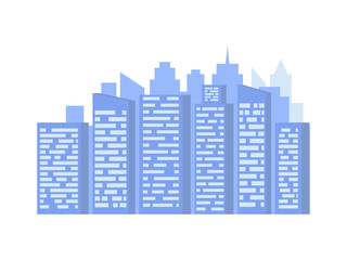 Skyscraper or high building with windows, dwelling decoration on white, geometric modern symbol, home or office with glass, exterior of house vector