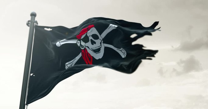 Pirate  Flag Waving  loop  4K