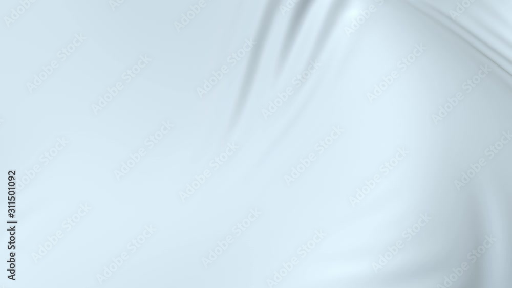 Poster white silky fabric forms beautiful folds in the air in slow motion. 4k 3d animation of wavy surface 