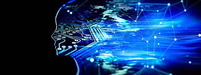 テクノロジーの概念で人工知能のイメージ