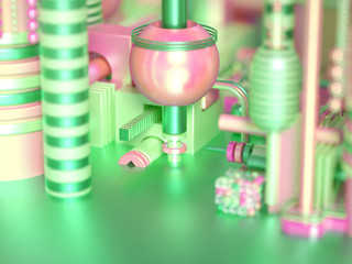 Obraz premium Modern minimalism futuristic background with cubes and balls. 3d illustration, 3d rendering.