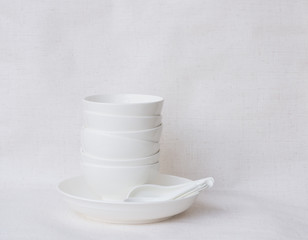 White ceramic tableware