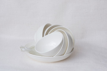 White ceramic tableware