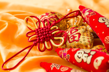 He sui fu bag, ruyi knot, Chinese knot, meaning red hot pepper.