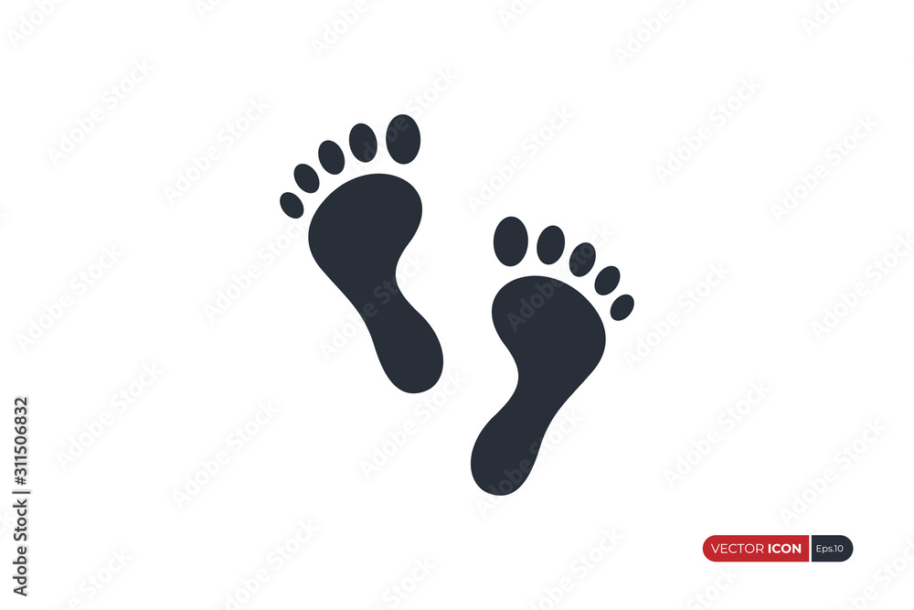 Poster footprint icon isolated on white background. flat vector icon design template element