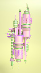 Modern minimalism futuristic background with cubes and balls. 3d illustration, 3d rendering.