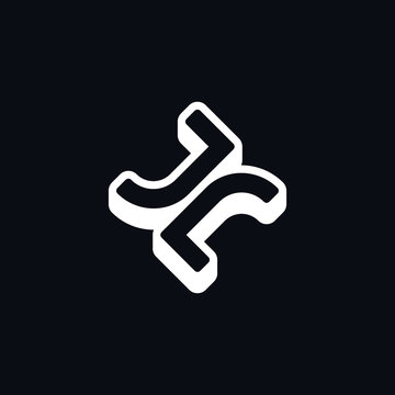 Initial letter JL, JJ or LJ logo template with 3d block illustration in flat design monogram symbol