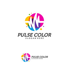 Colorful Pulse Logo minimalist vector, Colorful Pulse Icon Template, Creative design