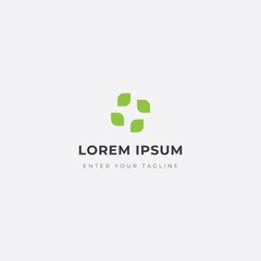 Logo Leaf circle design, Modern Icon Leaf Green.
