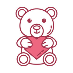 happy valentines day bear with heart